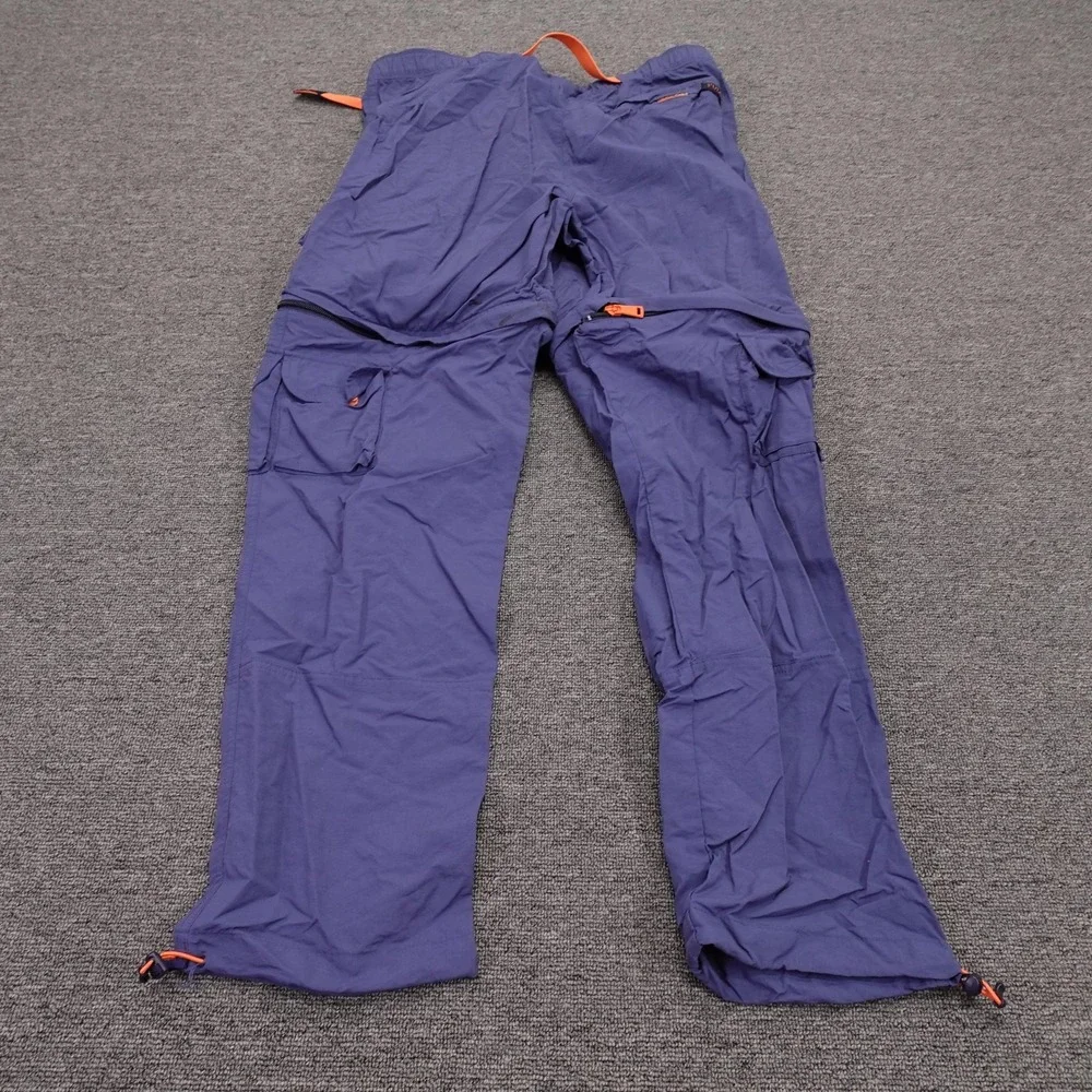 Polo Ralph Lauren Pants Mens Large Blue Convertible Cargo Nylon Belted Hiking